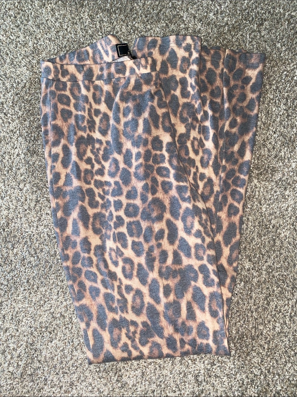 Leopard flare pull-on pants